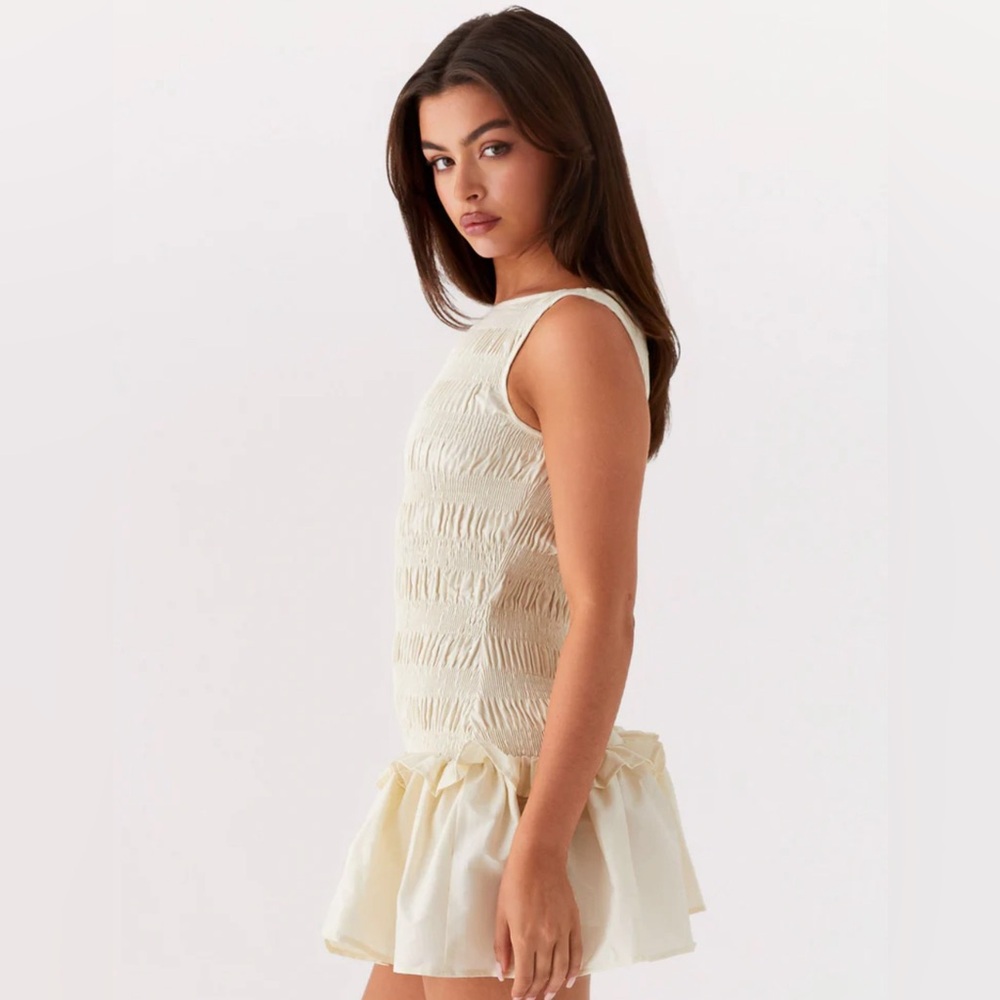 Peppermayo Cream Sleeveless Smocked Mini Dress - Picture 5 of 6